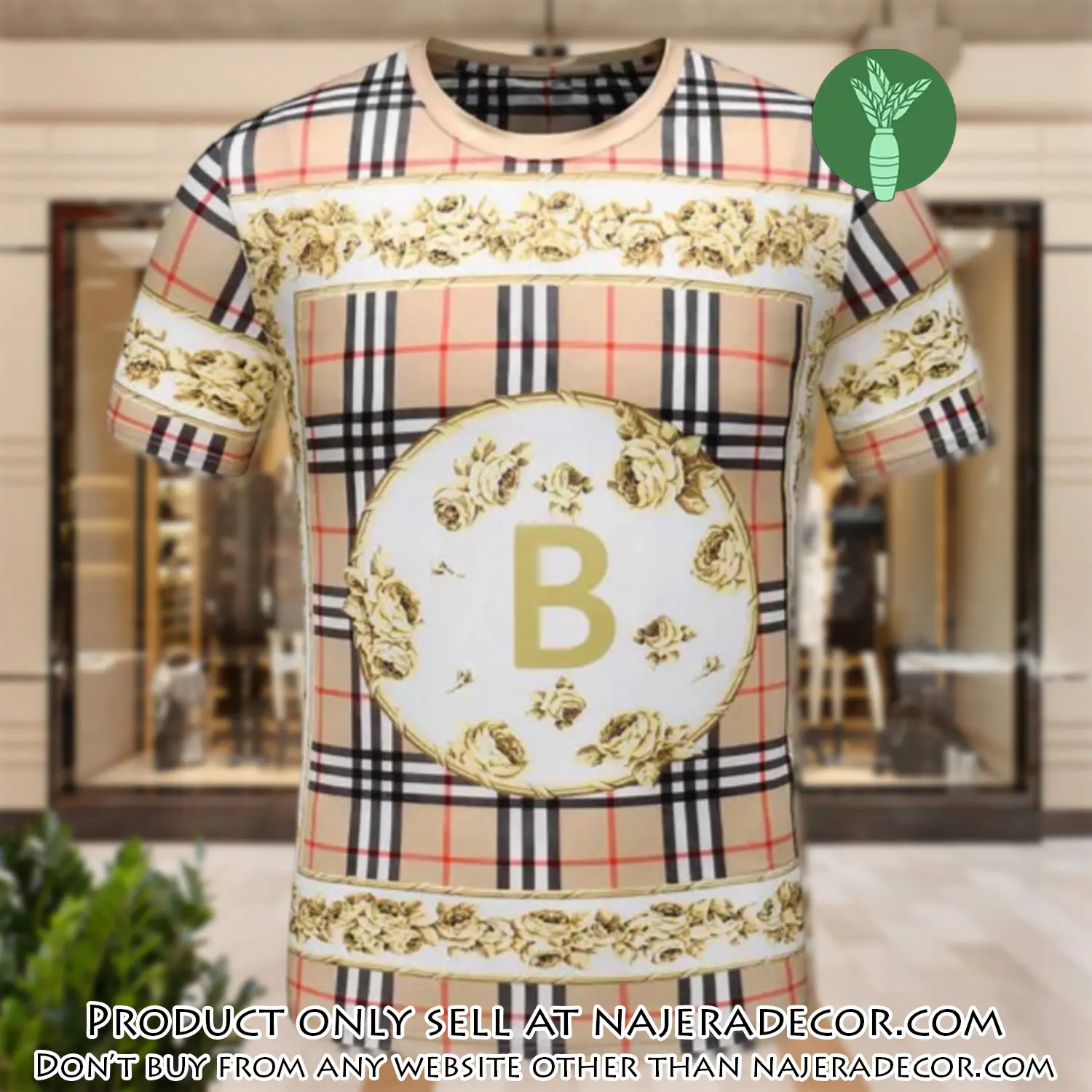 Burberry pattern luxury brand premium unisex tshirt outfit for men women njr2937257